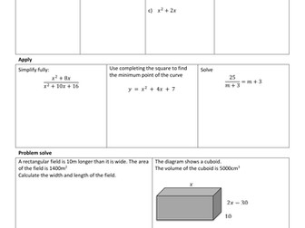 Topic a day - Day 2 Quadratics