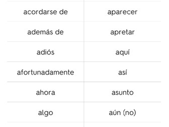 Flashcards - OCR GCSE Spanish: Vocabulary List - General