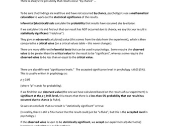 Introduction to Statistical (inferential) Testing, Probability and Significance