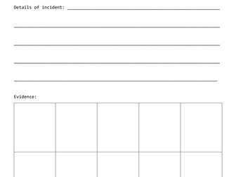 Crime Scene Investigation report sheet aimed at higher ability Y5