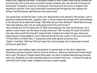 Writing in the style of Michael Morpurgo - Kensuke's Kingdom. A story example (part of).