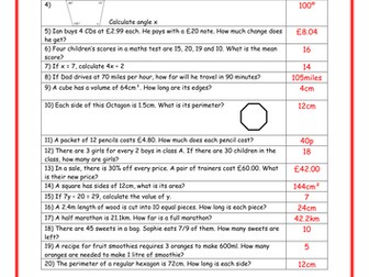 Year 5/6 Mental Maths Tests