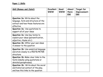 GCSE English Literature Mock Exam Feedback (edexcel)