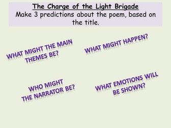 Poetry Comparison - 'Exposure' and 'The Charge of the Light Brigade'.