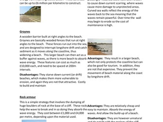 Two lessons on Hard and soft engineering on the coast for New AQA Geography GCSE