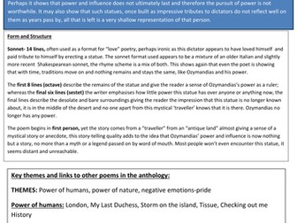 Ozymandias- A fully annotated copy of the poem from the Power and Conflict Collection