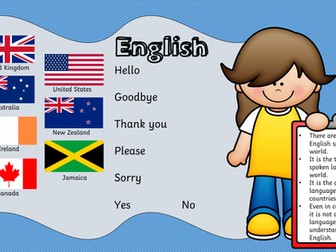 Language Flashcards: Key greetings from 26 languages.