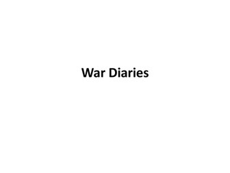 War Diaries - Creative Writing