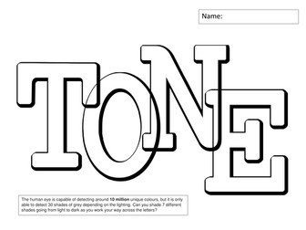 Tone Worksheets - teach drawing skills