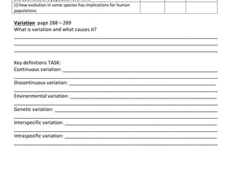 4.2.2 Evolution and Variation of OCR A level Biology