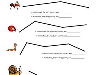 Add and Subtract lengths of Insect Journeys