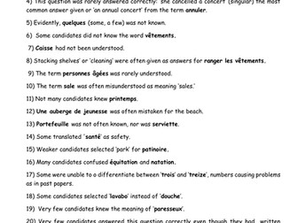 WJEC French GCSE Misconceptions Revision