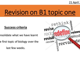 GCSE Edexcel 9-1 Combined Science CB1 Key Biological Concepts REVISION