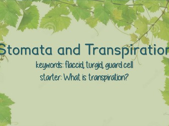 Stomata & Transpiration