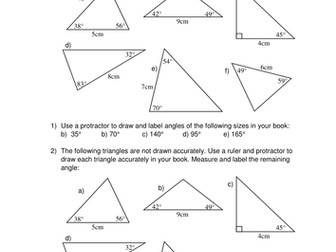 Drawing angles and triangles