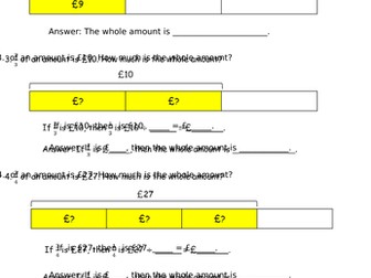 Finding the Whole Amount When Given a Fraction of the Amount (RAG)