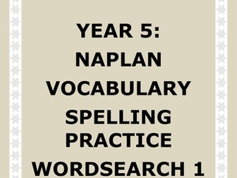 NAPLAN: Year 5 Spelling activity - Wordsearch