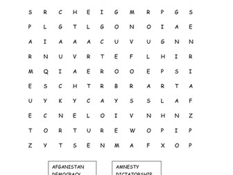 Human Rights and Good and Evil Word-search and activities