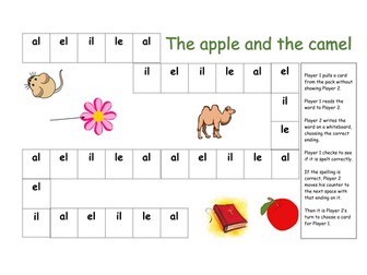 Phonics game for al, il, el and le endings Phase 6 Year 2