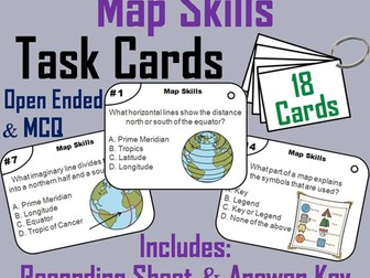 Map Skills Task Cards