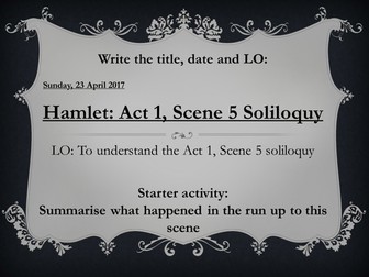 Hamlet Act 1, Scene 5 Soliloquy Analysis