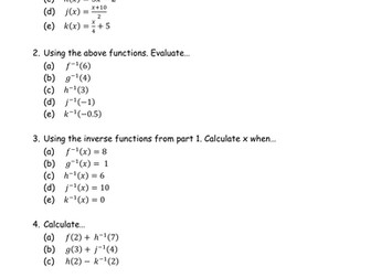 Evaluating Inverse Functions
