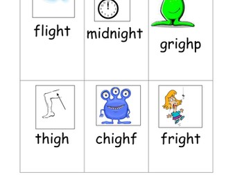 igh phoneme real and alien words