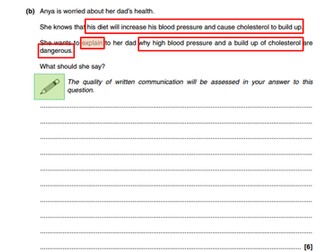 6 mark question analysis for B1, B2 and B3