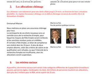 French presidential election - comparison of electoral promises