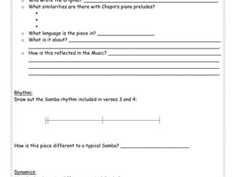 GCSE Edexcel 9-1 Samba Em Preludio Work Booklet