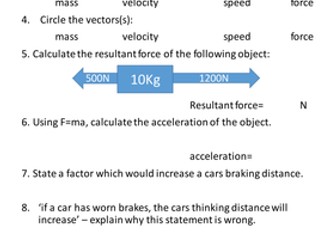 GCSE Motion and Forces revision