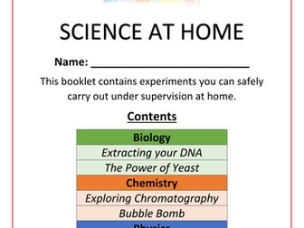 Science at home: Experiments booklet