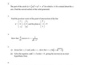FP3 revision tests with solutions