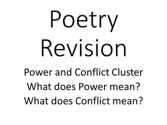 AQA Poetry Power and Conflict Cluster REVISION ppt