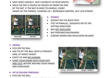 Softball Batting Peer Assessment Task Card