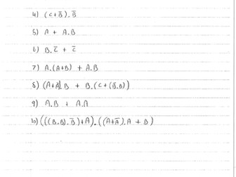 Boolean Algebra Simplication Worksheets