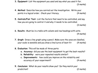 Scientific Investigation Write-Up Template