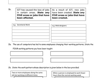 The Effects of using ICT Worksheet