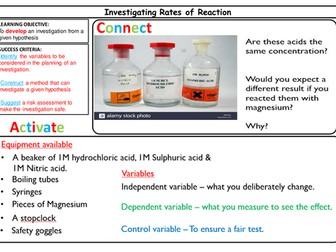 Rates of Reaction Assessed Task