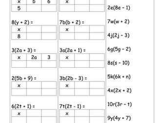 Expanding single brackets grid method Differentiated