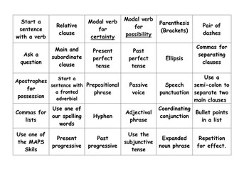 Year 6 SPAG revision game