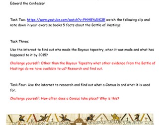 Homework Task Sheet Norman Conquest