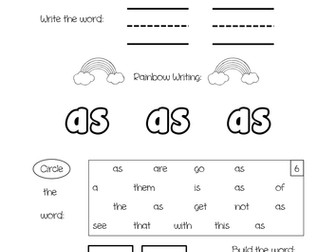 Phase 2 Sight Word Spelling Practice