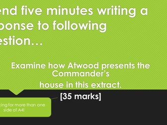 A Level AQA English Lang and Lit - The Handmaid's Tale- Essay writing skills in preperation for exam