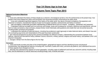 Stone Age to Iron Age Medium Term Plan