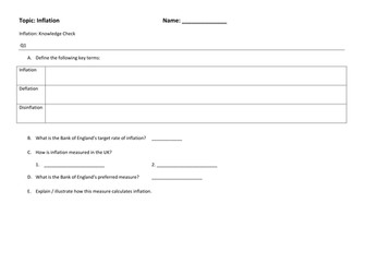 Inflation worksheet