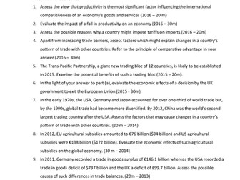 Edexcel unit 4 past essay questions categorised