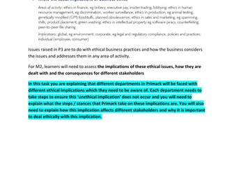 BTEC business Unit 37 P3 M2