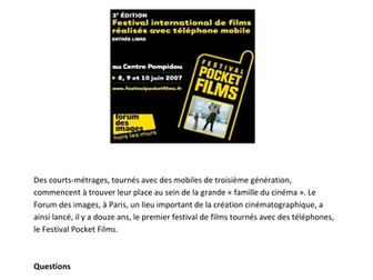 Le septième art (cinema) speaking card