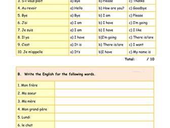 French baseline test year 7